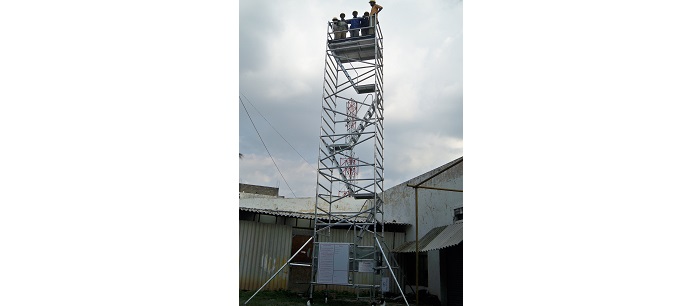 Stairway Tower for petrol bunk canopy maintenance - Shell India, Bangalore