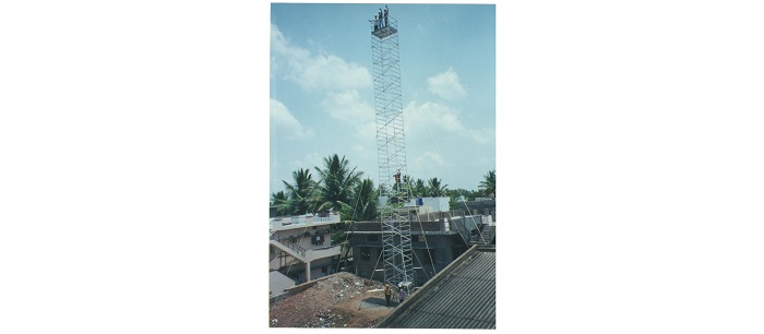 High rise stand alone 18 metre access tower – Himalaya Drugs, Makali, Bangalore