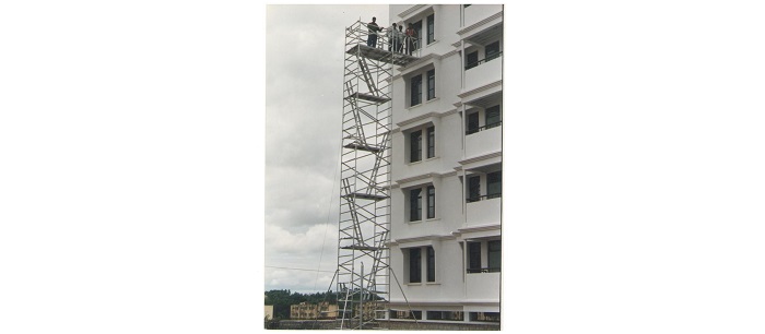 Aluminium Stairway Tower for building maintenance - ISRO Staff Colony